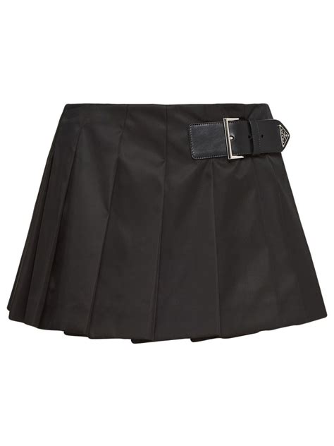 prada leather mini skirt|prada black pleated skirt.